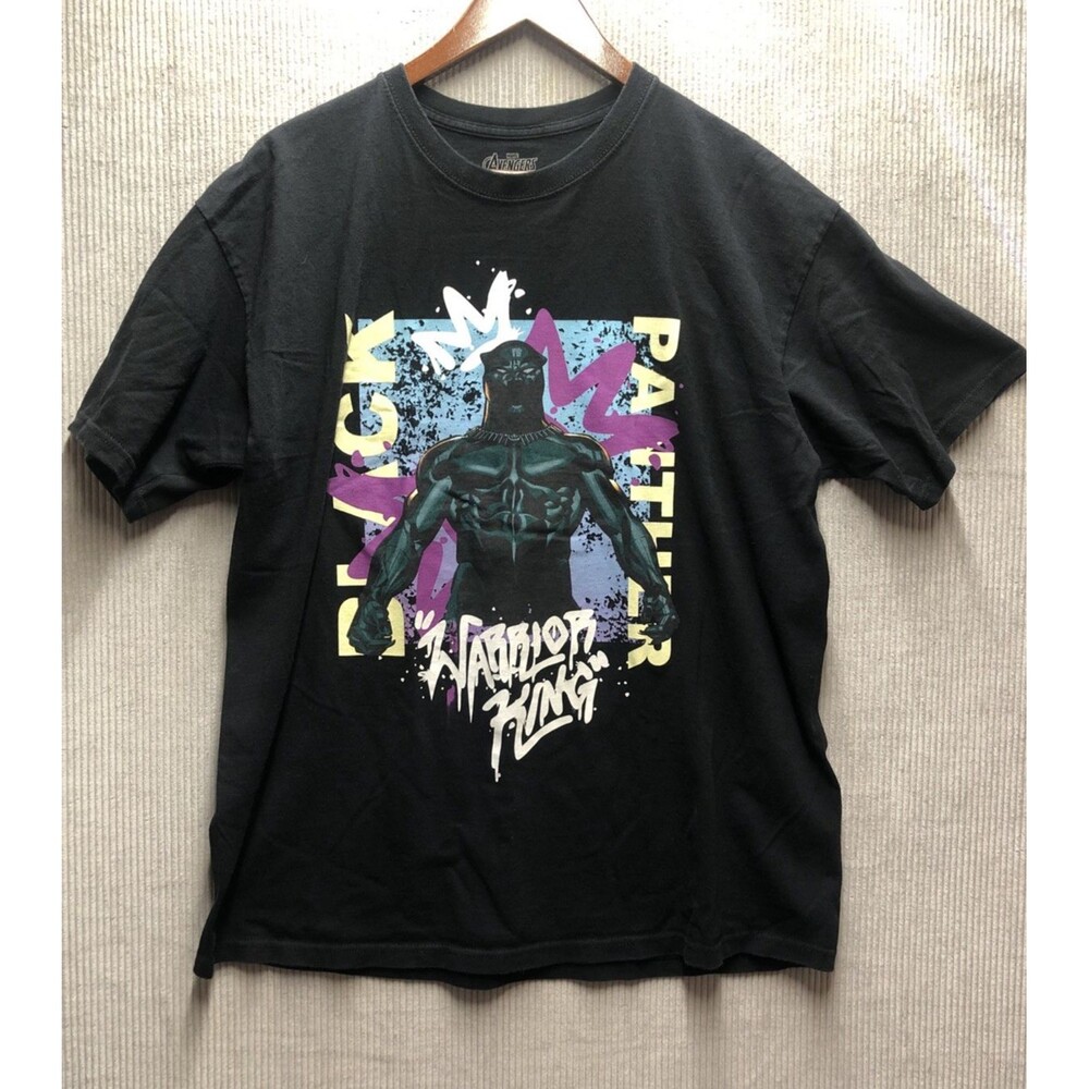 Marvel Avengers Graphic Tee Shirt Size XL Black Panther Warrior King